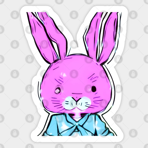 Jitters the Hyper Anime Easter Bunny (MD23ETR031) Sticker by Maikell Designs